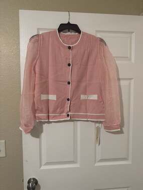 Womens Lightweight Cardigan Button Sheer Mesh